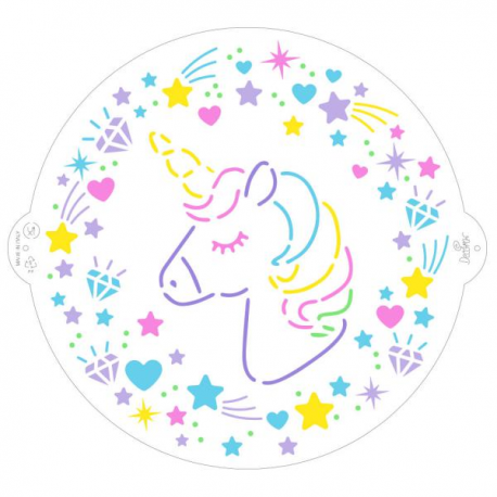 STENCIL TONDO UNICORNO Ø 25cm