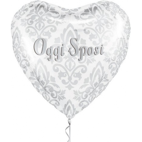 PALLONCINO CUORE OGGI SPOSI FOIL STANDARD ø 45cm