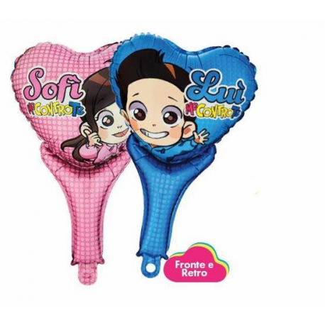 PALLONCINO MYLAR SHAPED - ME CONTRO TE HEART 47cm (gonfiabile solo ad aria)
