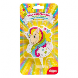 CANDELINA PER TORTA UNICORNO - 7,5 cm
