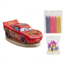 KIT CAKE TOPPER: CARS CON PICK E BANDIERINE 8,5cm