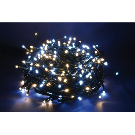 180 LED - LUCE BIANCA/CALDA (Uso interno ed esterno / 8 giochi di luce) 9 mt