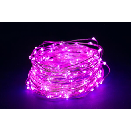 180 MICROLED - LUCE FUXIA (Uso interno ed esterno / 8 giochi di luce) 9 mt