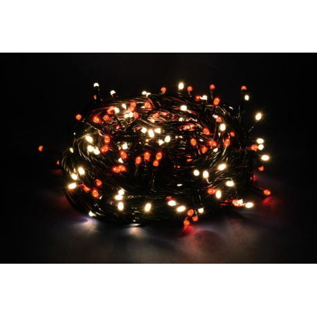 300 LED - LUCE ROSSA/CALDA (Uso interno ed esterno / 8 giochi di luce) 15 mt