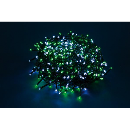 300 LED - LUCE VERDE/BIANCA (Uso interno ed esterno / 8 giochi di luce) 15 mt