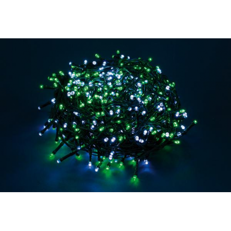 500 LED - LUCE VERDE/BIANCA (Uso interno ed esterno / 8 giochi di luce) 25 mt