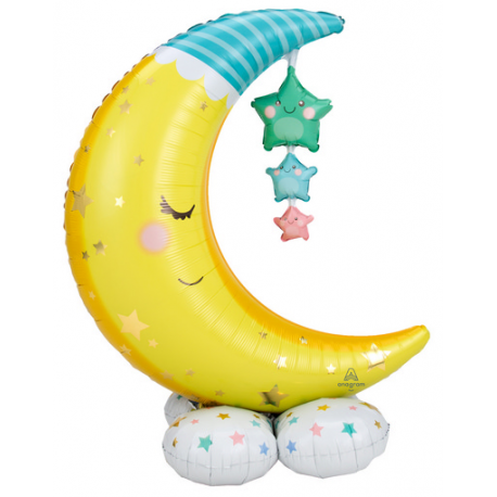 PALLONCINO AIRLOONZ LUNA E STELLE 101 x 139 cm