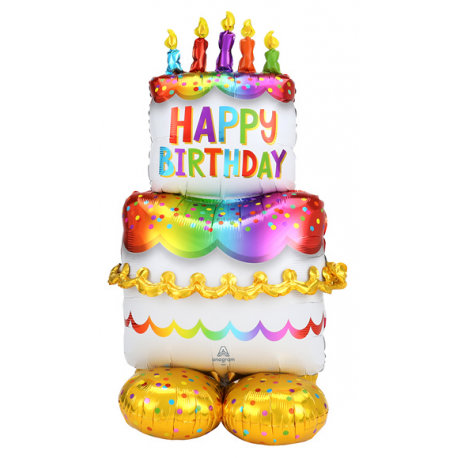 PALLONCINO AIRLOONZ TORTA HAPPY BIRTHDAY 68 x 134 cm