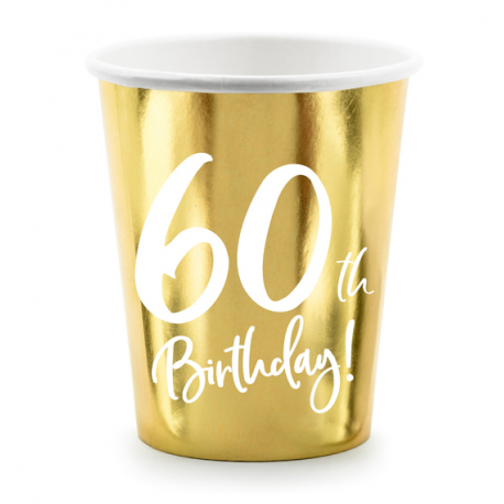 BICCHIERI 60th BIRTHDAY ORO - 220ml / 6 pz.