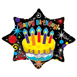 PALLONCINO SAGOMATO HAPPY BIRTHDAY EXPLOSION SUPERSHAPE 71cm