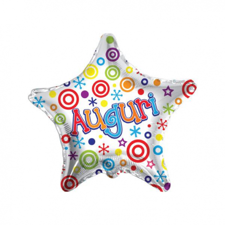 PALLONCINO STELLA AUGURI FOIL STANDARD ø 45cm