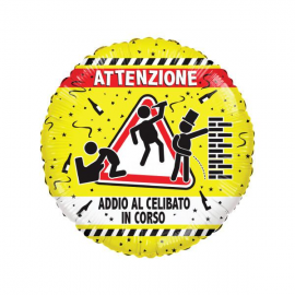 PALLONCINO TONDO ADDIO AL CELIBATO FOIL STANDARD ø 45cm
