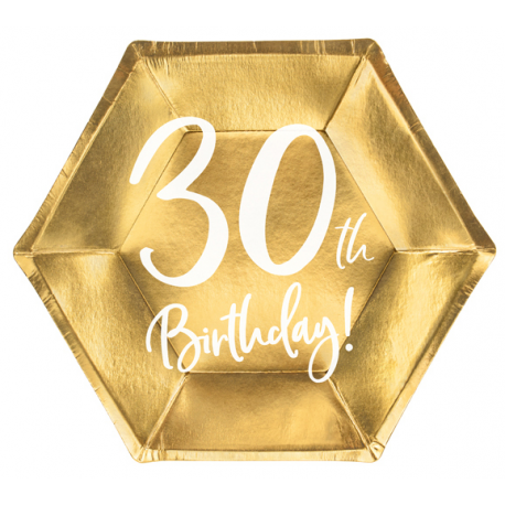 PIATTI 30th BIRTHDAY ORO - 20cm / 6 pz.
