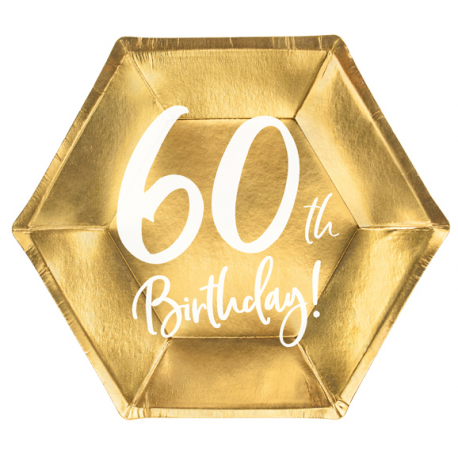 PIATTI 60th BIRTHDAY ORO - 20cm / 6 pz.