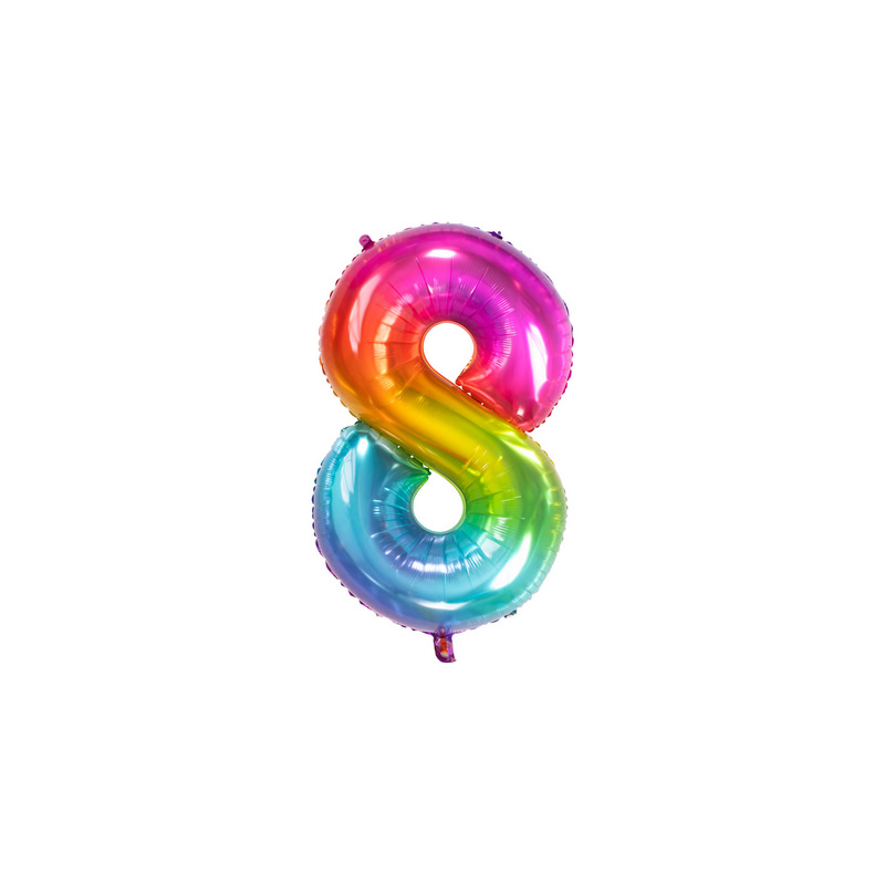 Ginger Ray Palloncino mosaico numero 8 decorazione festa di compleanno, oro rosa, arcobaleno