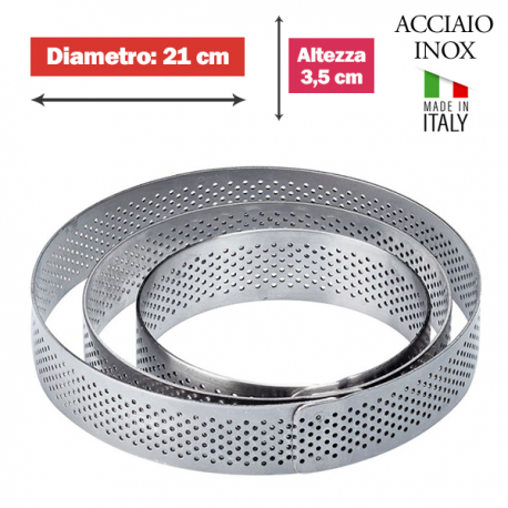 FASCIA MICROFORATA ROTONDA (acciaio inox) DIAM. 21cm x 3,5cm h.