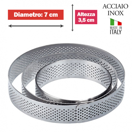 FASCIA MICROFORATA ROTONDA (acciaio inox) DIAM. 7cm x 3,5cm h.