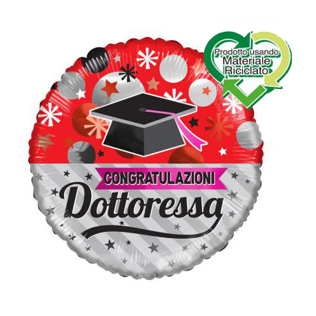 PALLONCINO LAUREA CONGRATULAZIONI DOTTORESSA FOIL STANDARD ø 45cm
