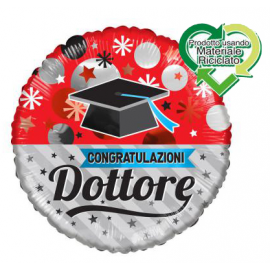 PALLONCINO LAUREA CONGRATULAZIONI DOTTORE FOIL STANDARD ø 45cm