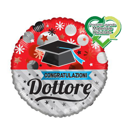 PALLONCINO LAUREA CONGRATULAZIONI DOTTORE FOIL STANDARD ø 45cm