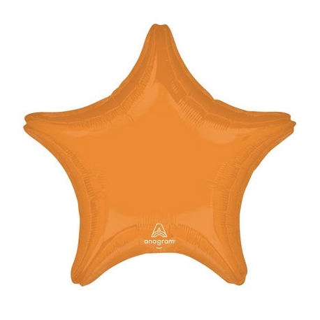 PALLONCINO MYLAR FOIL STELLA - ARANCIO VIBRANT 46cm