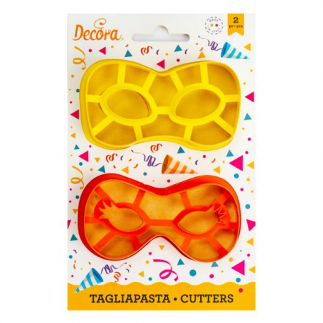 SET 2 TAGLIAPASTA MASCHERE CARNEVALE IN PLASTICA