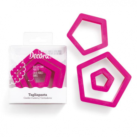 SET 3 TAGLIAPASTA PENTAGONO - 1,5/2,5/3,5cm