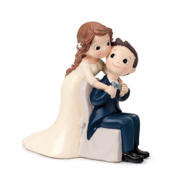 CAKE TOPPER SPOSI POP & FUN CON SPOSO SEDUTO 14x14cm