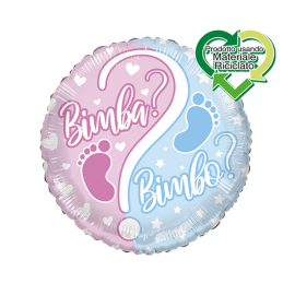 PALLONCINO GENDER REVEAL BIMBA o BIMBO? FOIL STANDARD ø 45cm