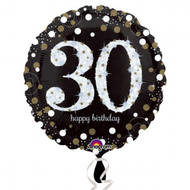 PALLONCINO HAPPY BIRTHDAY 30 ANNI SCINTILLANTE FOIL STANDARD ø 45cm