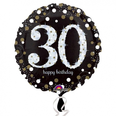 PALLONCINO HAPPY BIRTHDAY 30 ANNI SCINTILLANTE FOIL STANDARD ø 45cm