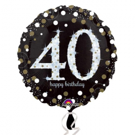 PALLONCINO HAPPY BIRTHDAY 40 ANNI SCINTILLANTE FOIL STANDARD ø 45cm