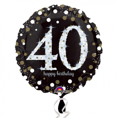 PALLONCINO HAPPY BIRTHDAY 40 ANNI SCINTILLANTE FOIL STANDARD ø 45cm