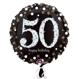 PALLONCINO HAPPY BIRTHDAY 50 ANNI SCINTILLANTE FOIL STANDARD ø 45cm