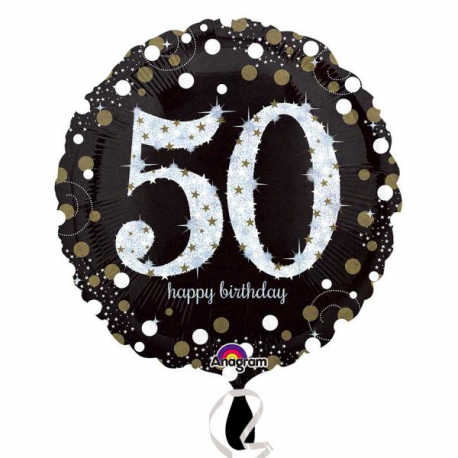 PALLONCINO HAPPY BIRTHDAY 50 ANNI SCINTILLANTE FOIL STANDARD ø 45cm