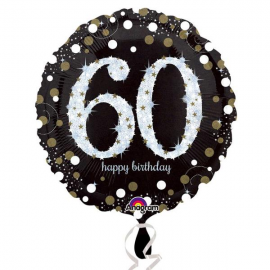 PALLONCINO HAPPY BIRTHDAY 60 ANNI SCINTILLANTE FOIL STANDARD ø 45cm