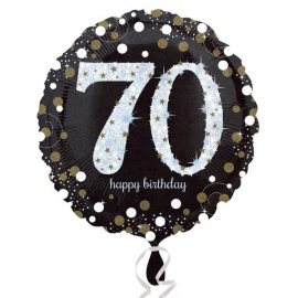 PALLONCINO HAPPY BIRTHDAY 70 ANNI SCINTILLANTE FOIL STANDARD ø 45cm
