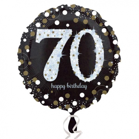 PALLONCINO HAPPY BIRTHDAY 70 ANNI SCINTILLANTE FOIL STANDARD ø 45cm