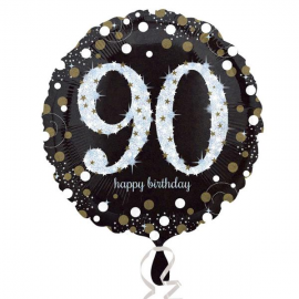 PALLONCINO HAPPY BIRTHDAY 90 ANNI SCINTILLANTE FOIL STANDARD ø 45cm