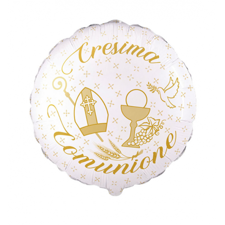 PALLONCINO TONDO CRESIMA/COMUNIONE FOIL STANDARD 45cm
