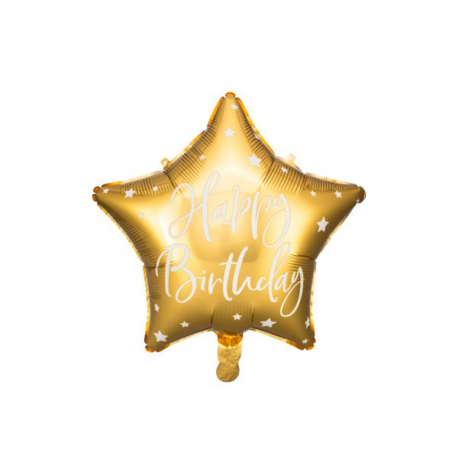 PALLONCINO MYLAR STELLA HAPPY BIRTHDAY ORO 40cm