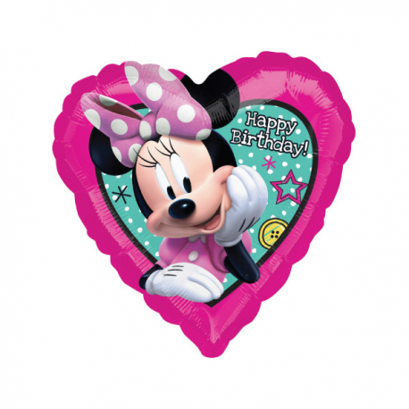 PALLONCINO MINNIE CUORE HAPPY BIRTHDAY FOIL STANDARD ø 45cm