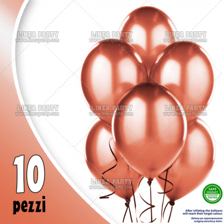 PALLONCINI ROSA GOLD METALLIZZATI - Pz.10 - ø cm.30