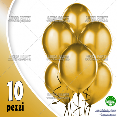 PALLONCINI ORO METALLIZZATI - Pz.10 - ø cm.30