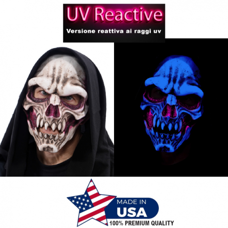 BLUE GLOW DEM BONES - Maschera professionale in latex \\"UV MASK\\"