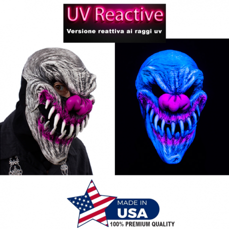 BLUE GLOW LAST LAUGH - Maschera professionale in latex \\"UV MASK\\"