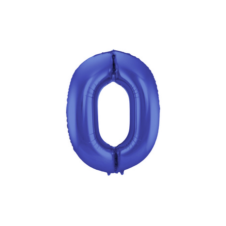 PALLONCINO MYLAR NUMERO \\"0\\" BLU SATINATO - 86cm
