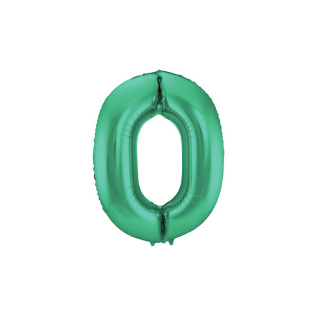 PALLONCINO MYLAR NUMERO \\"0\\" VERDE SATINATO - 86cm
