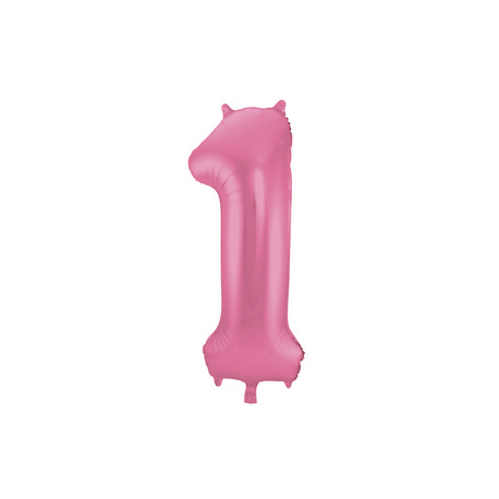 PALLONCINO MYLAR NUMERO \\"1\\" ROSA SATINATO - 86cm