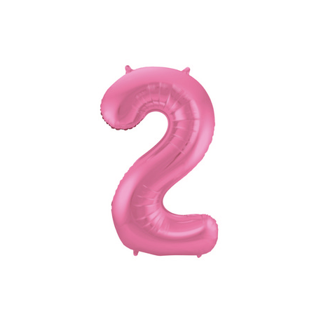 PALLONCINO MYLAR NUMERO \\"2\\" ROSA SATINATO - 86cm